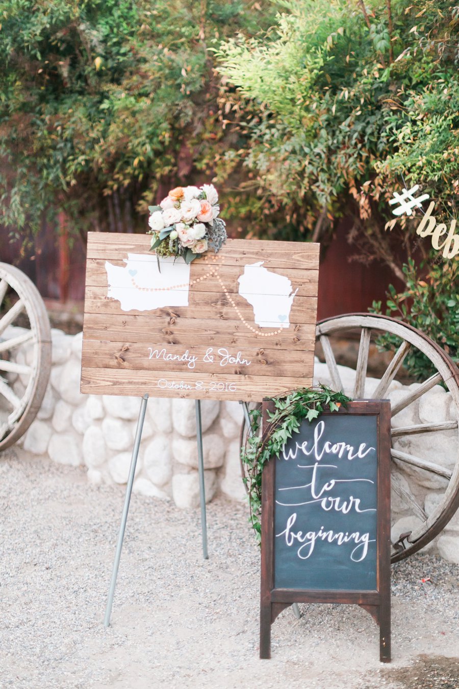 Blue & Peach Las Vegas Garden Wedding via TheELD.com