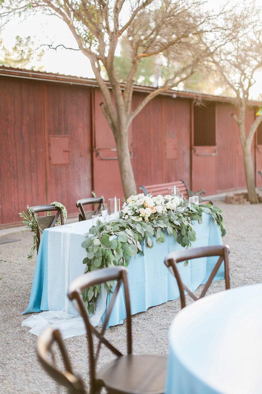 Blue & Peach Las Vegas Garden Wedding via TheELD.com