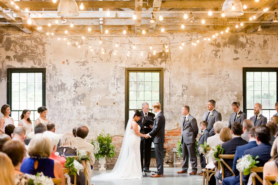Ivory & Green Industrial Maryland Wedding via TheELD.com