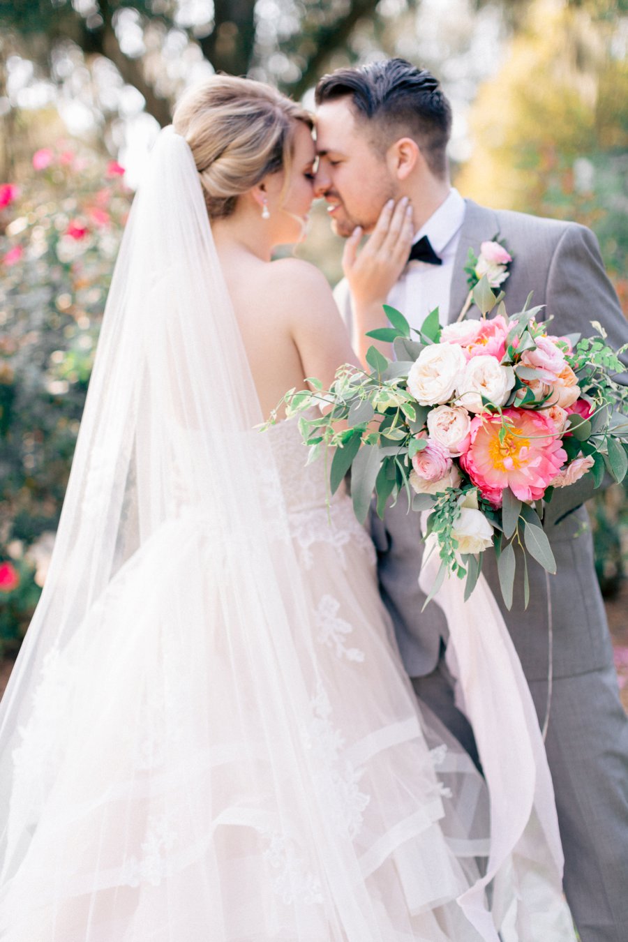 Pink & Peach Florida Floral Garden Wedding Ideas via TheELD.com