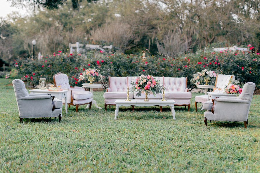 Pink & Peach Florida Floral Garden Wedding Ideas via TheELD.com