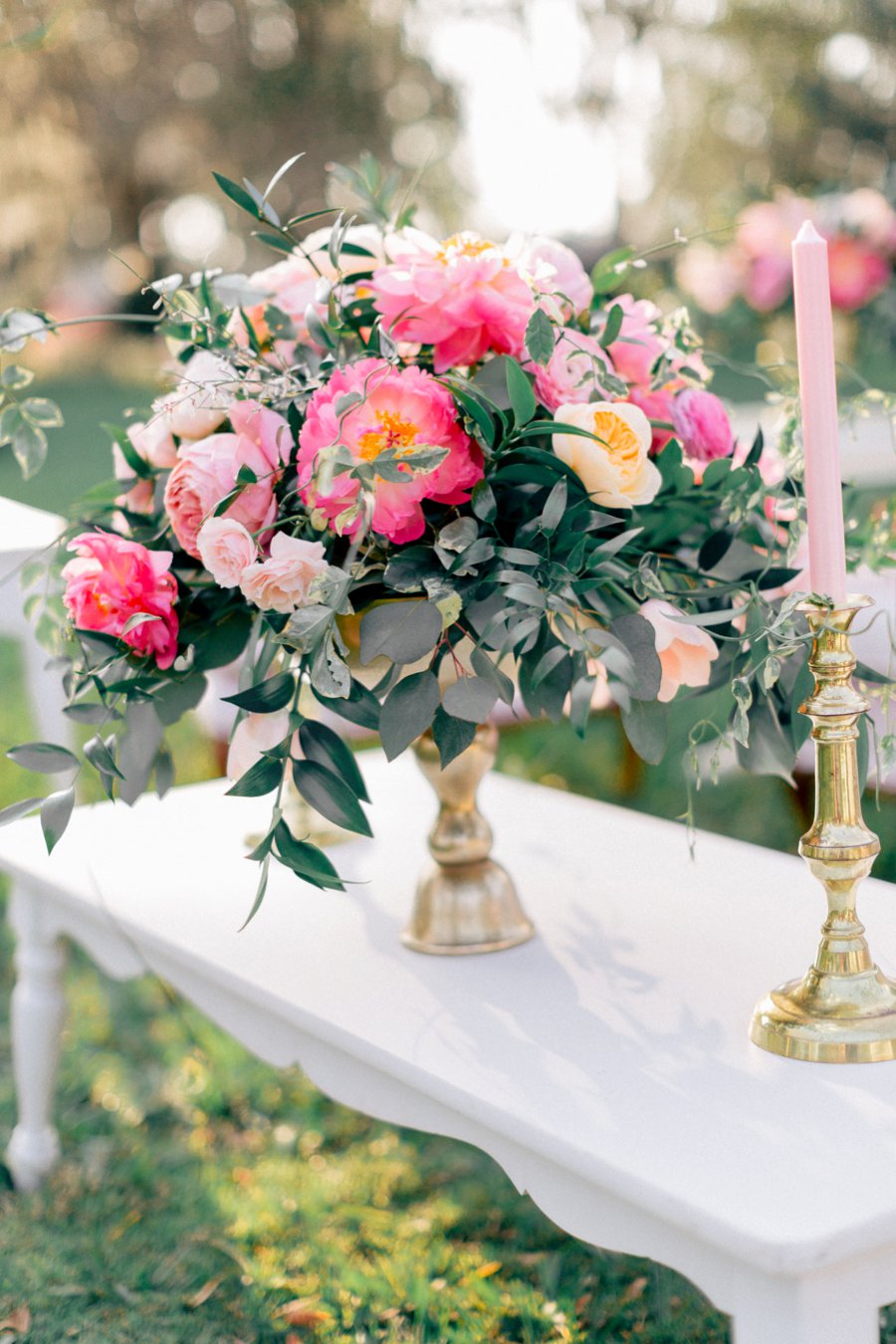Pink & Peach Florida Floral Garden Wedding Ideas via TheELD.com
