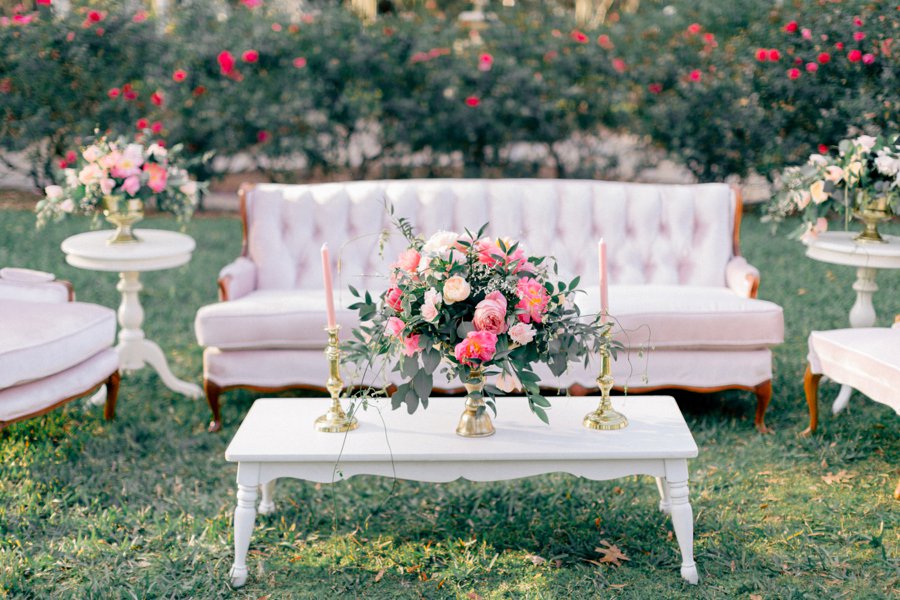 Pink & Peach Florida Floral Garden Wedding Ideas via TheELD.com