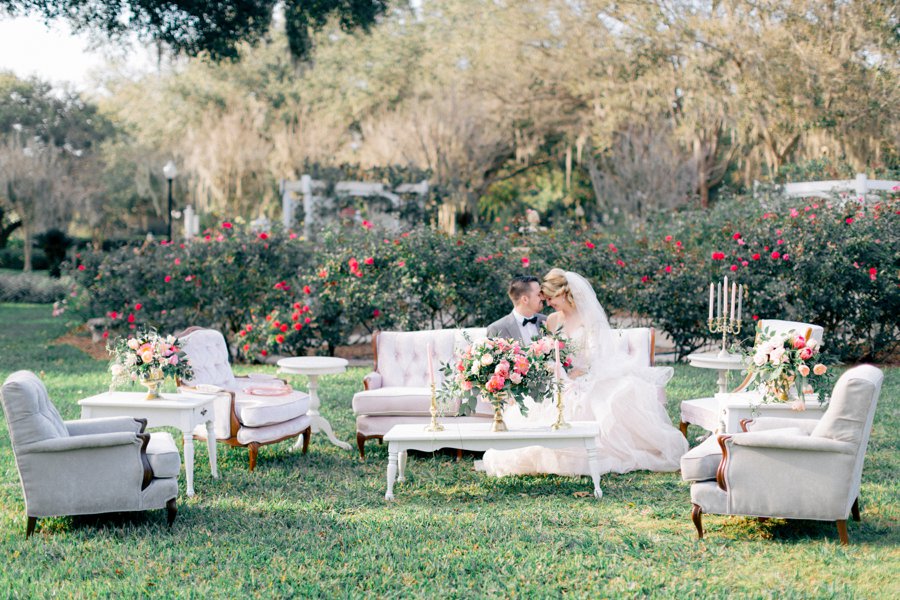 Pink & Peach Florida Floral Garden Wedding Ideas via TheELD.com