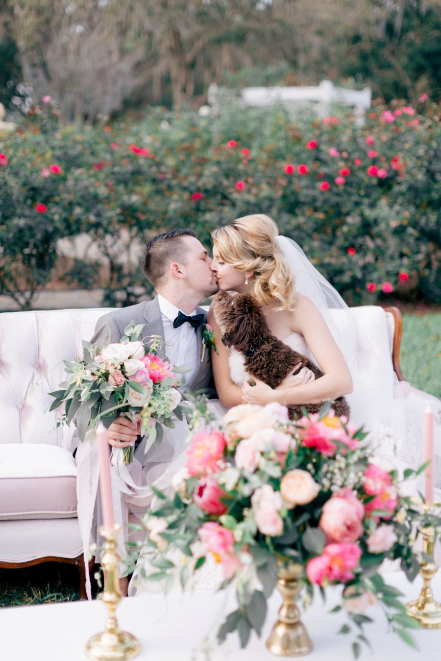 Pink & Peach Florida Floral Garden Wedding Ideas via TheELD.com