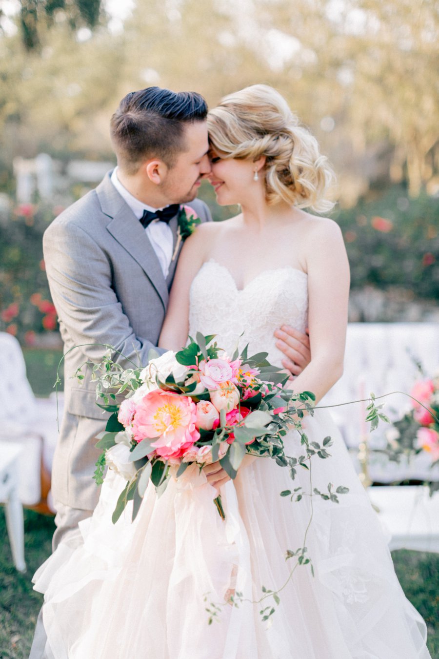 Pink & Peach Florida Floral Garden Wedding Ideas via TheELD.com