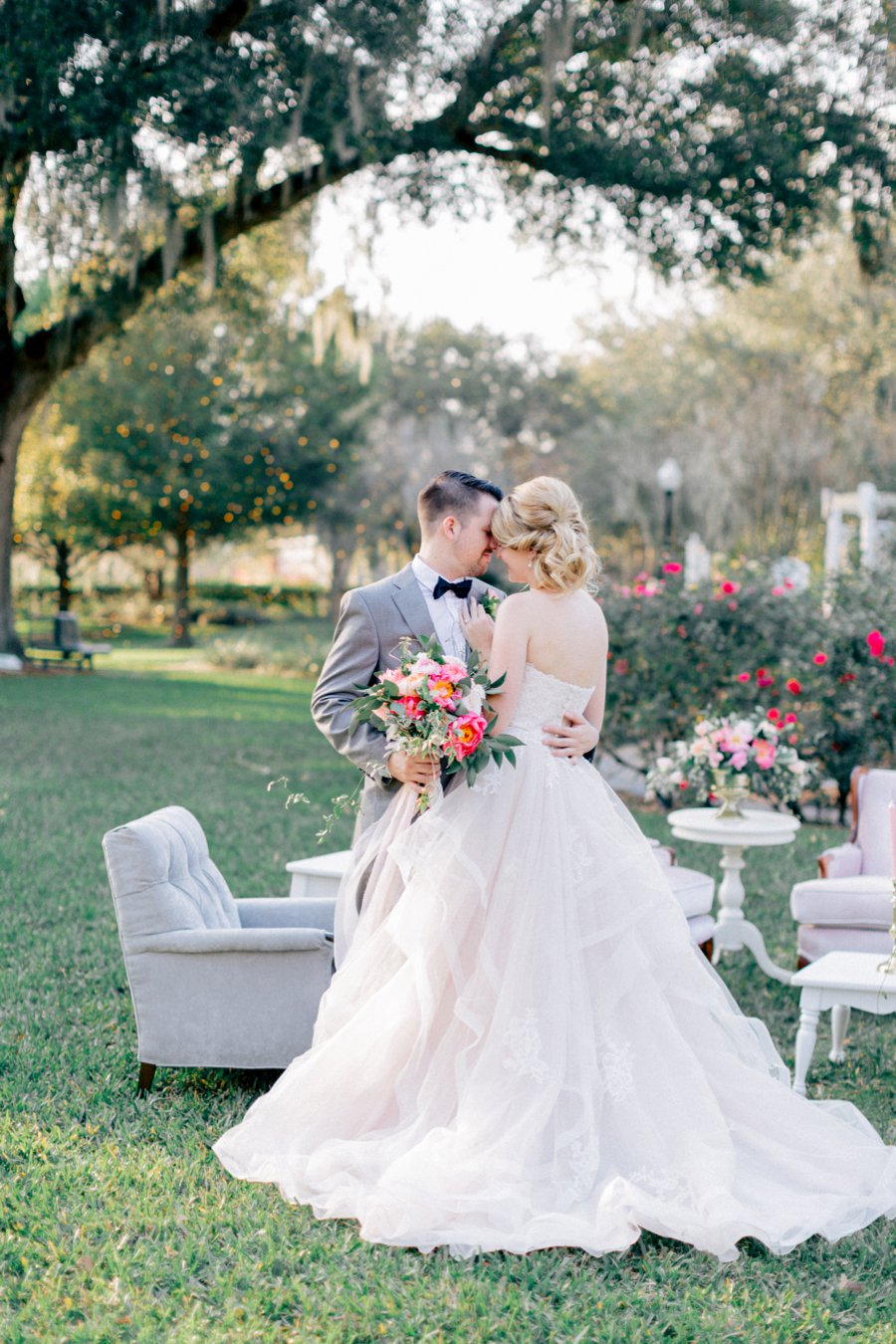 Pink & Peach Florida Floral Garden Wedding Ideas via TheELD.com