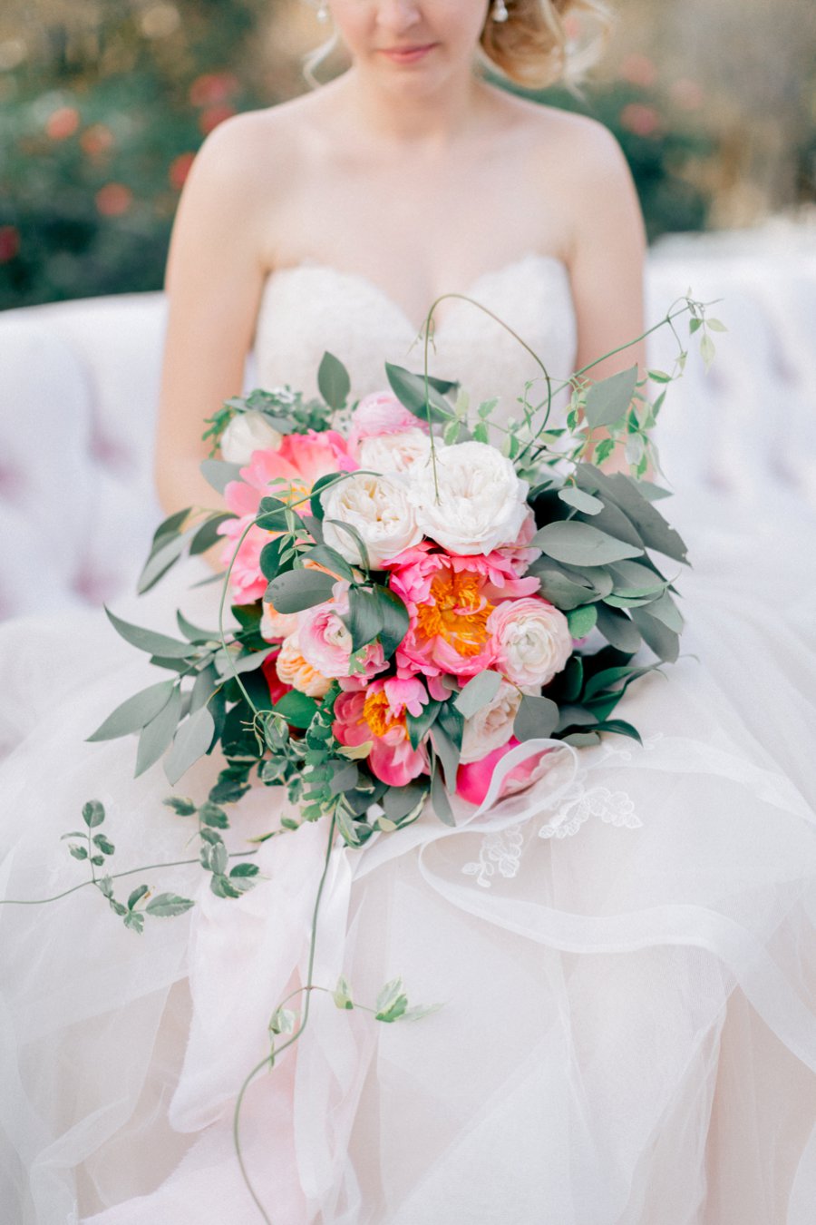 Pink & Peach Florida Floral Garden Wedding Ideas via TheELD.com