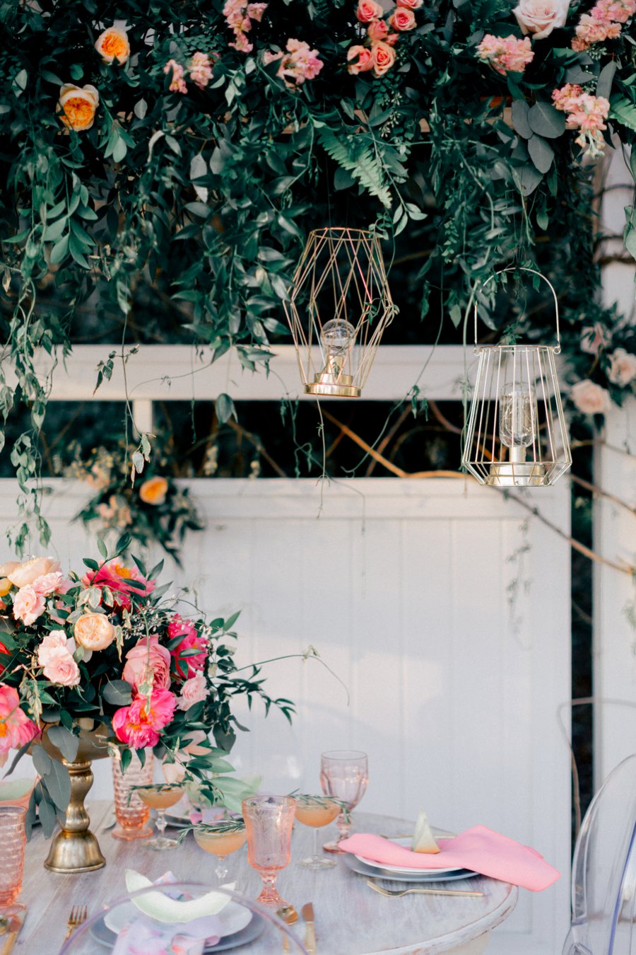 Pink & Peach Florida Floral Garden Wedding Ideas via TheELD.com