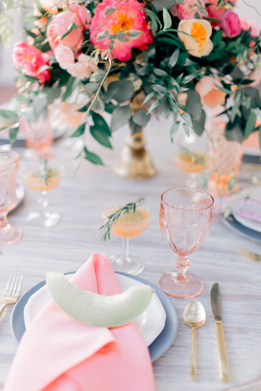 Pink & Peach Florida Floral Garden Wedding Ideas via TheELD.com