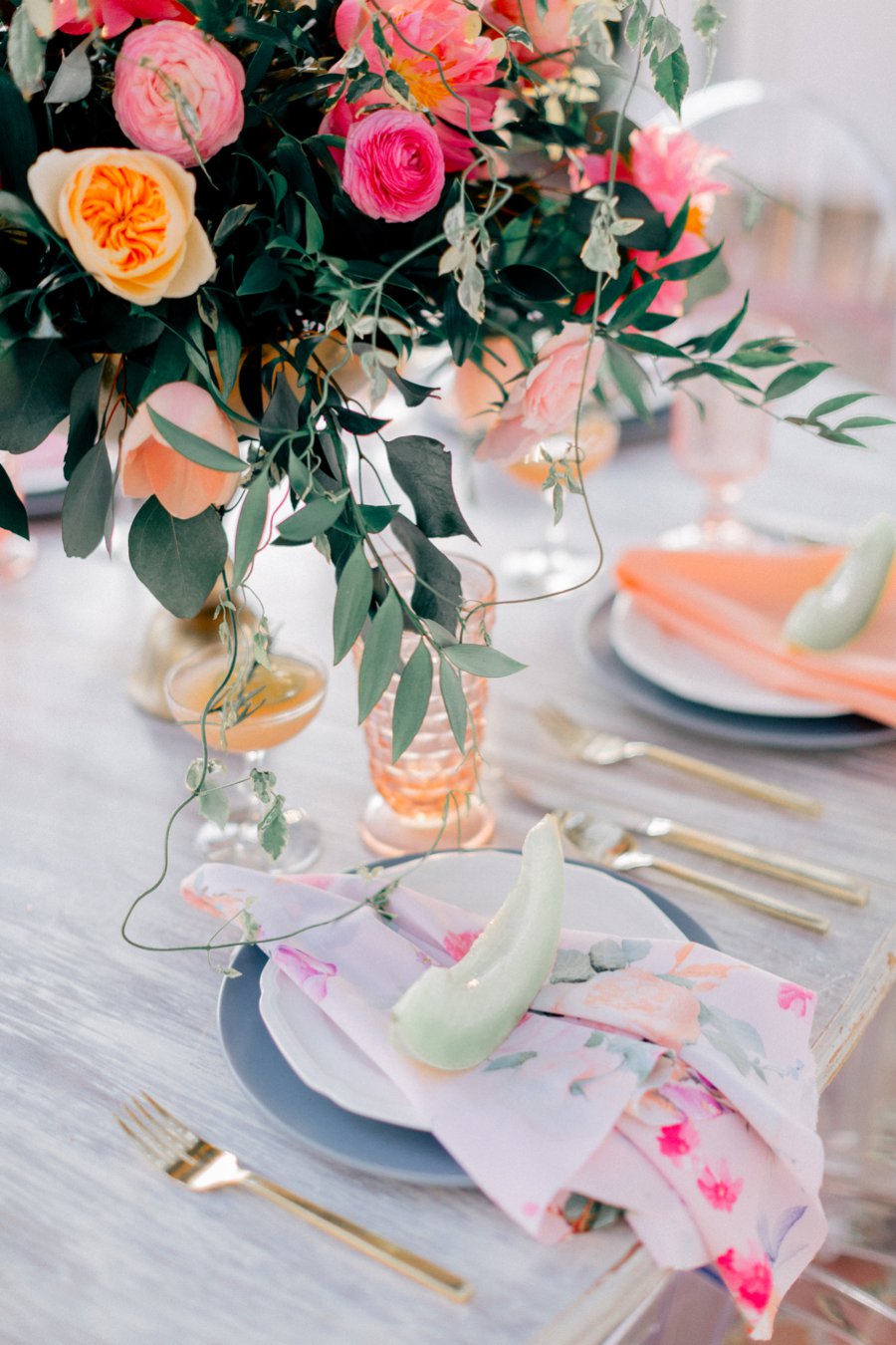 Pink & Peach Florida Floral Garden Wedding Ideas via TheELD.com