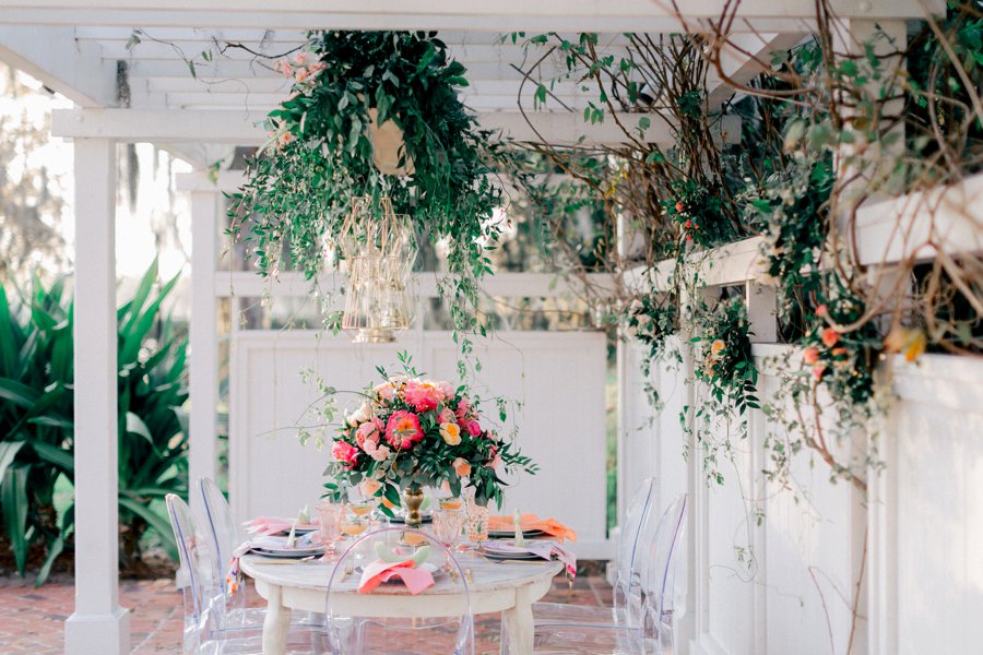 Pink & Peach Florida Floral Garden Wedding Ideas via TheELD.com