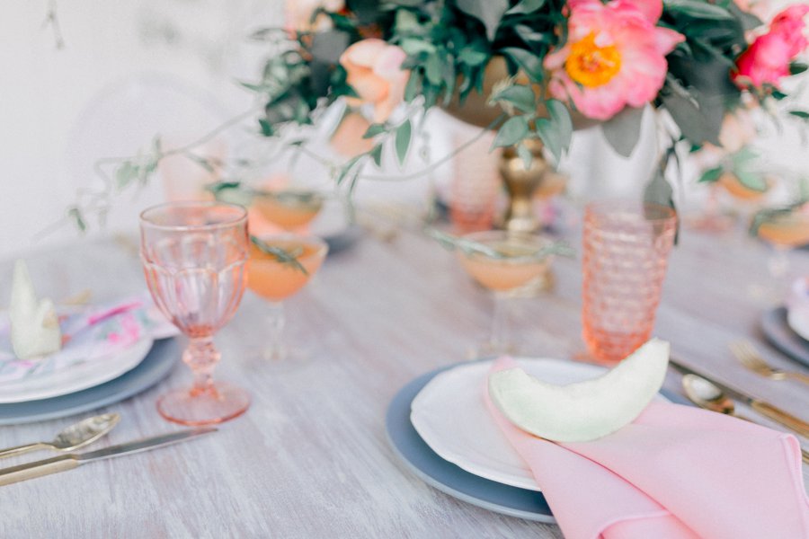 Pink & Peach Florida Floral Garden Wedding Ideas via TheELD.com