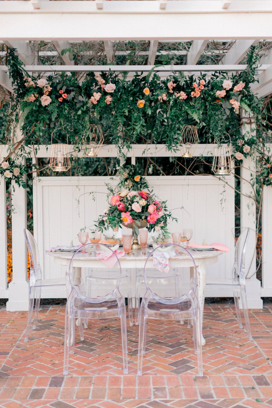 Pink & Peach Florida Floral Garden Wedding Ideas via TheELD.com