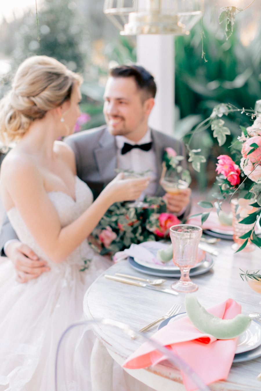 Pink & Peach Florida Floral Garden Wedding Ideas via TheELD.com