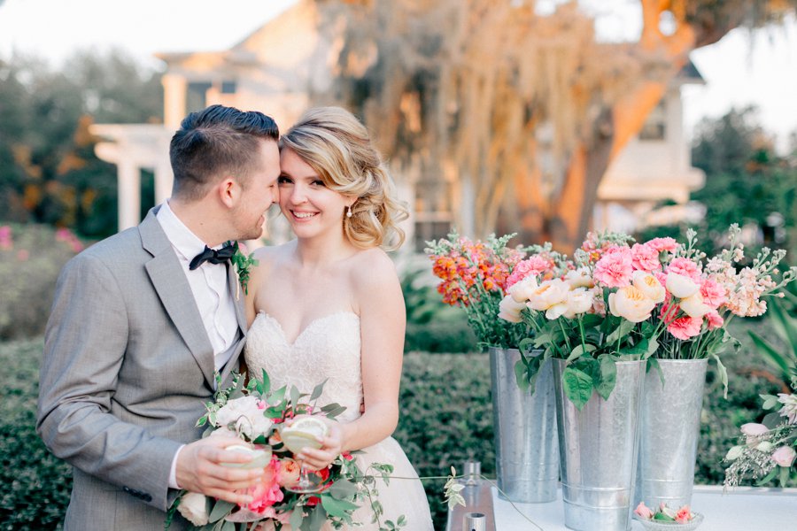 Pink & Peach Florida Floral Garden Wedding Ideas via TheELD.com