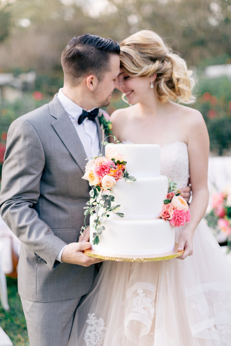 Pink & Peach Florida Floral Garden Wedding Ideas via TheELD.com