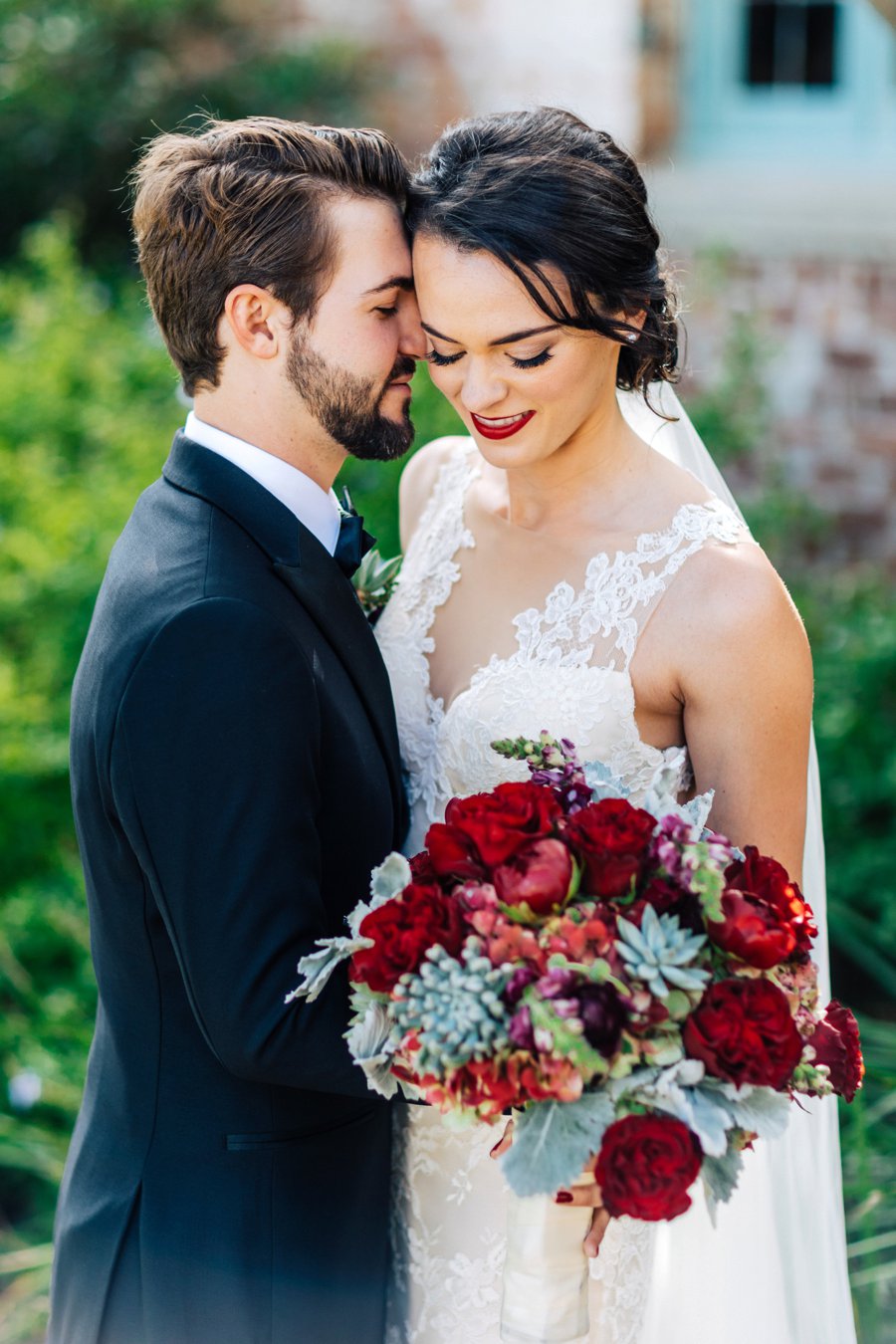 An Elegant Deep Red and Blue Central Florida Wedding via TheELD.com