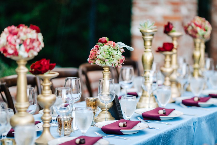 An Elegant Deep Red and Blue Central Florida Wedding via TheELD.com