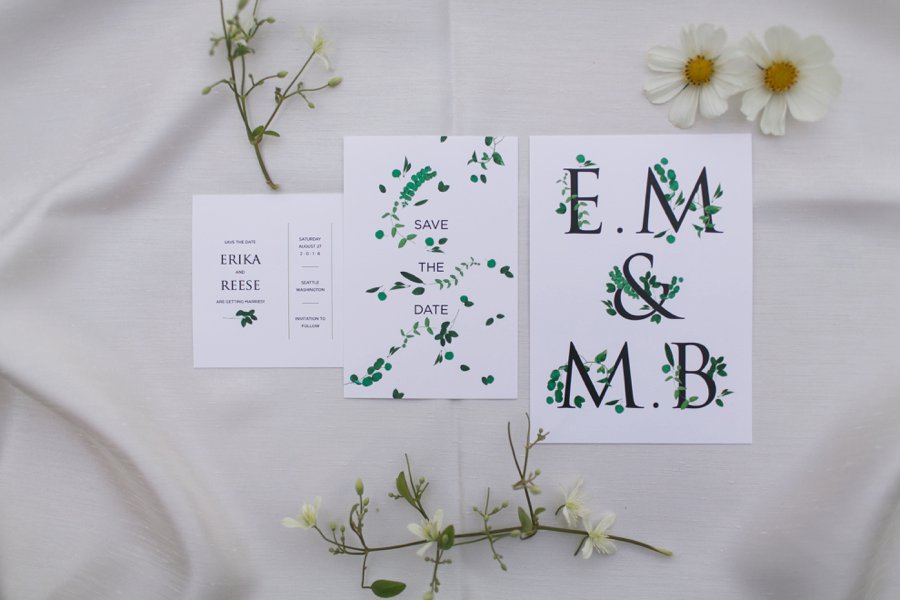 Green and White Classic Organic Seattle Wedding via TheELD.com