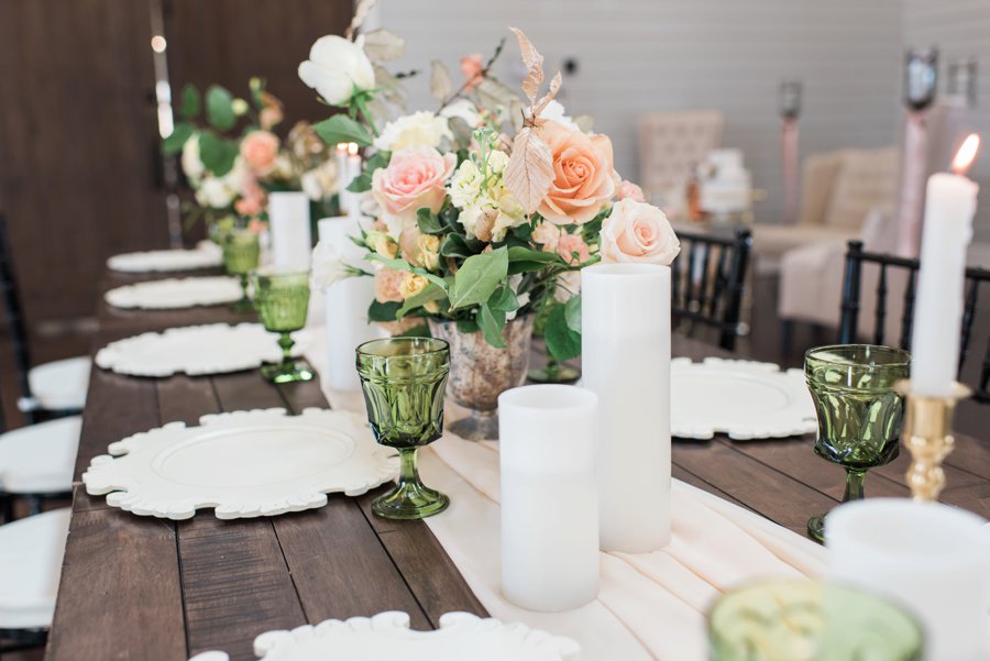 Elegant Peach and White Wedding Ideas via TheELD.com