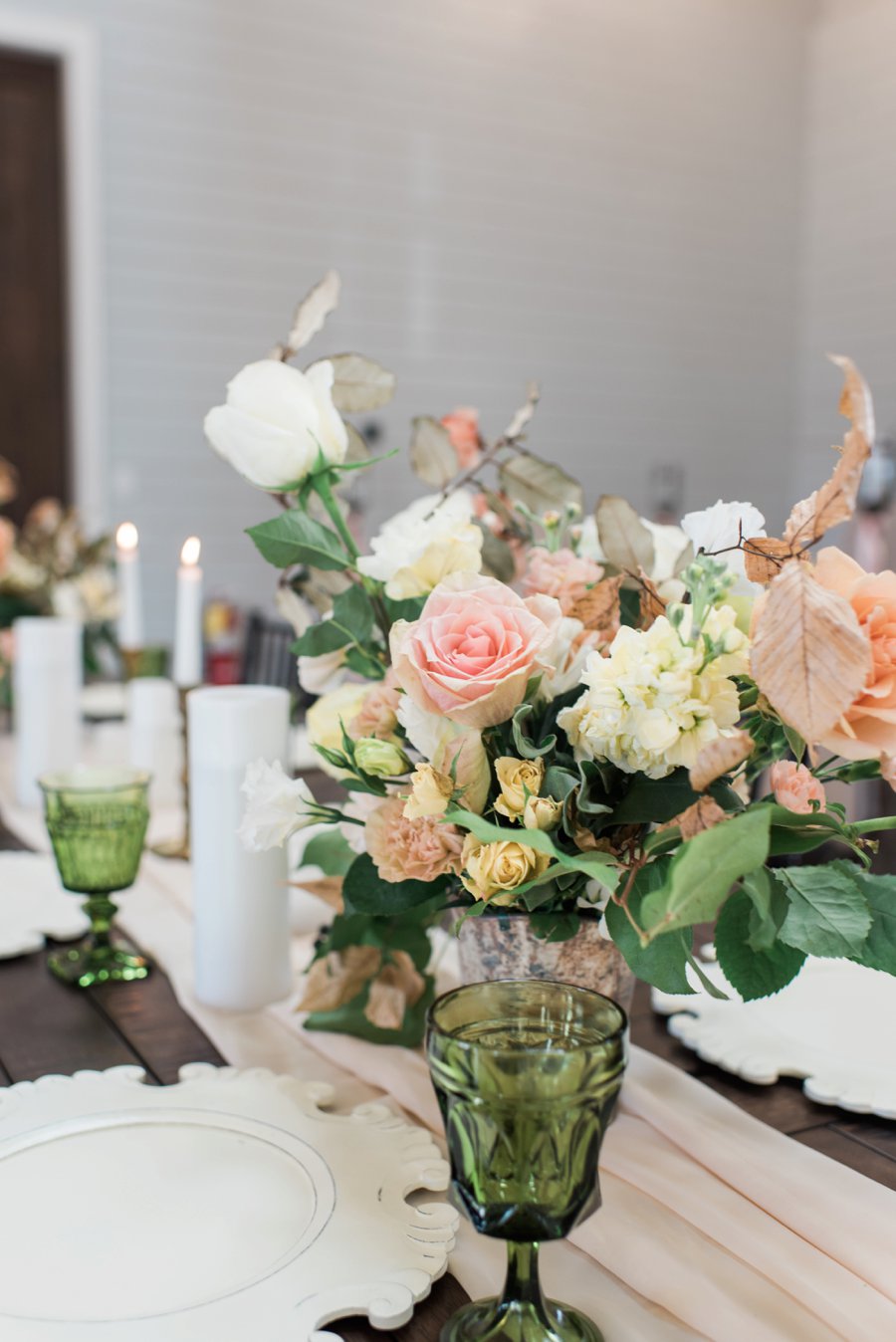 Elegant Peach and White Wedding Ideas via TheELD.com