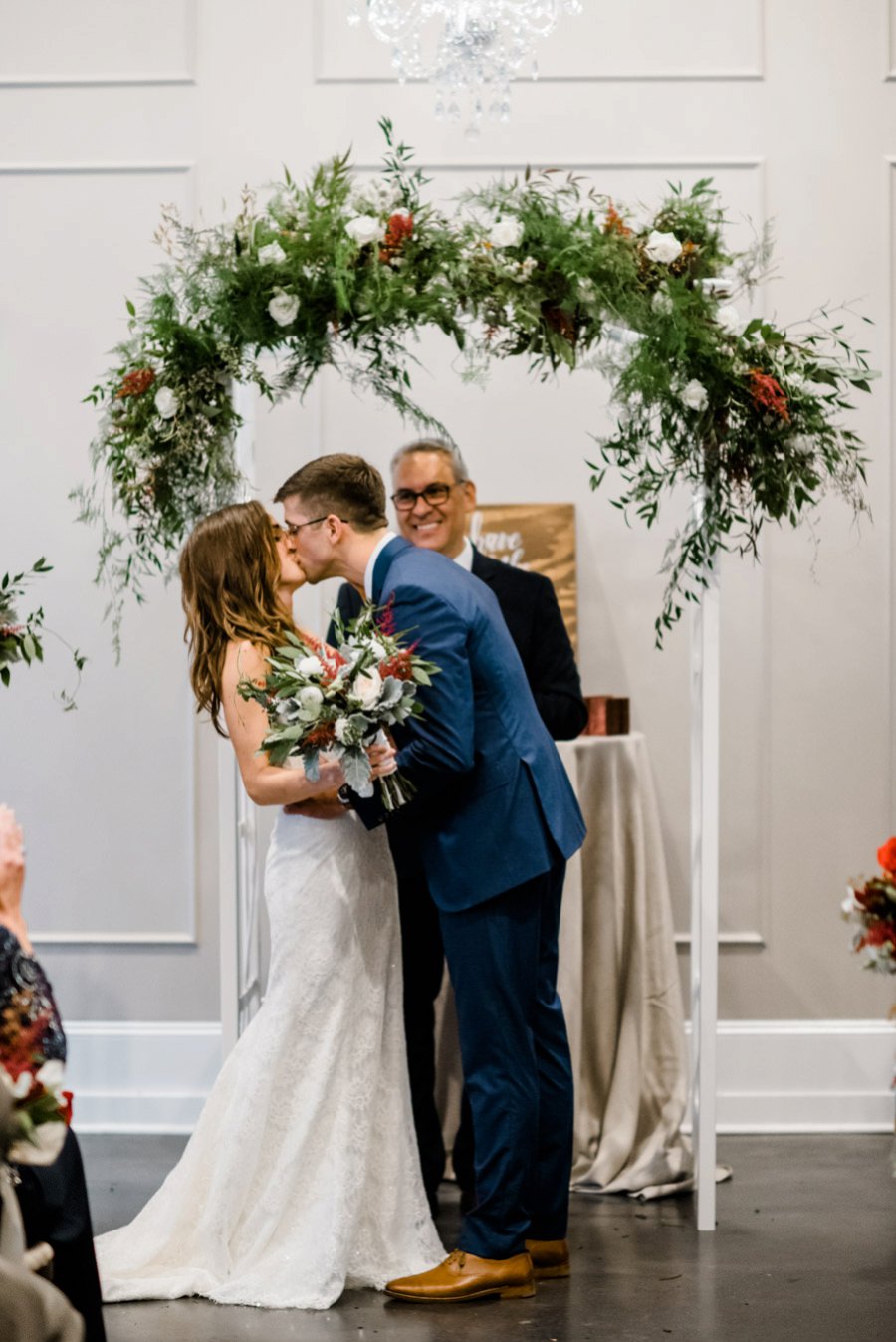 Berry, Navy, & Green Organic North Carolina Wedding via TheELD.com