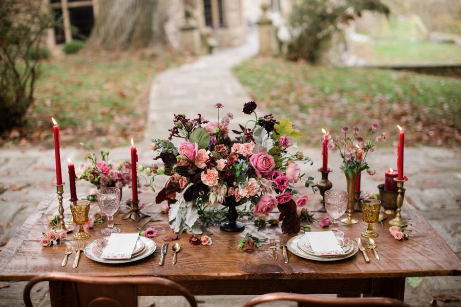 Bold Berry toned Vintage Inspired Wedding Ideas via TheELD.com