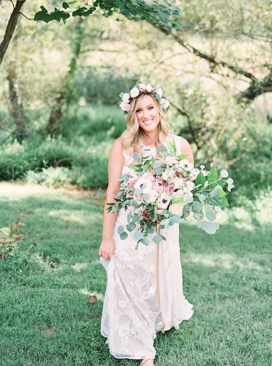 A Relaxed Bohemian Blush & Blue Maryland Wedding via TheELD.com