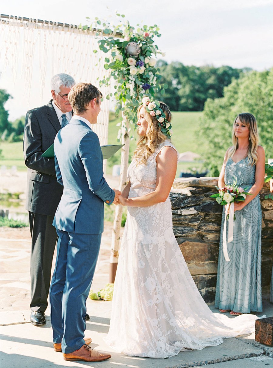 A Relaxed Bohemian Blush & Blue Maryland Wedding via TheELD.com