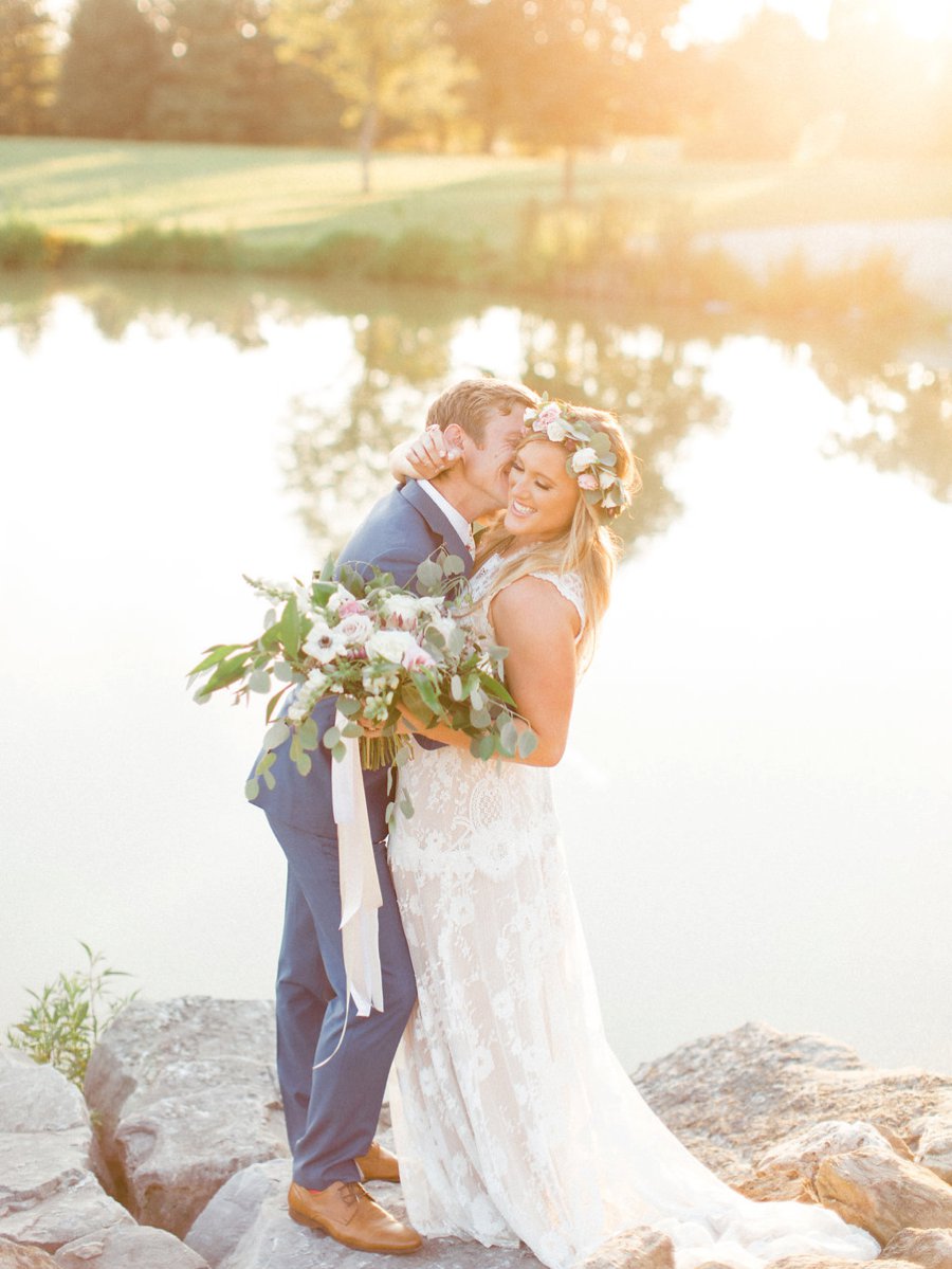 A Relaxed Bohemian Blush & Blue Maryland Wedding via TheELD.com