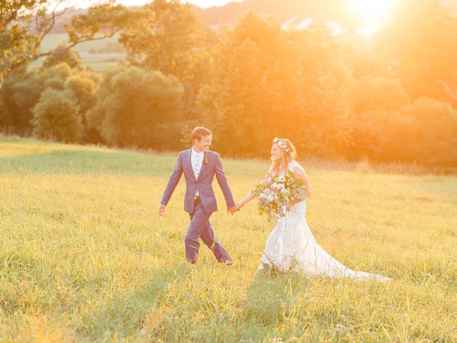 A Relaxed Bohemian Blush & Blue Maryland Wedding via TheELD.com