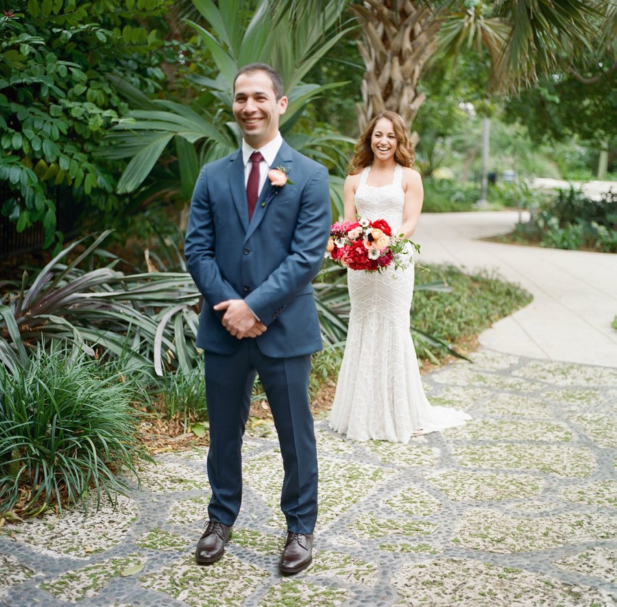 Red & Purple Vintage Inspired Miami Garden Wedding via TheELD.com