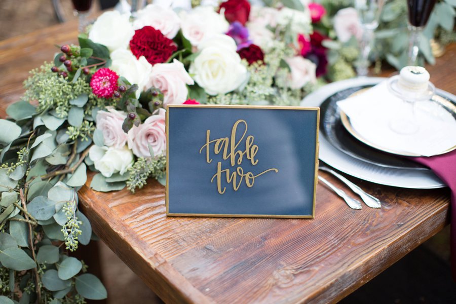 Elegant Navy & Red Woodland Wedding Ideas via TheELD.com