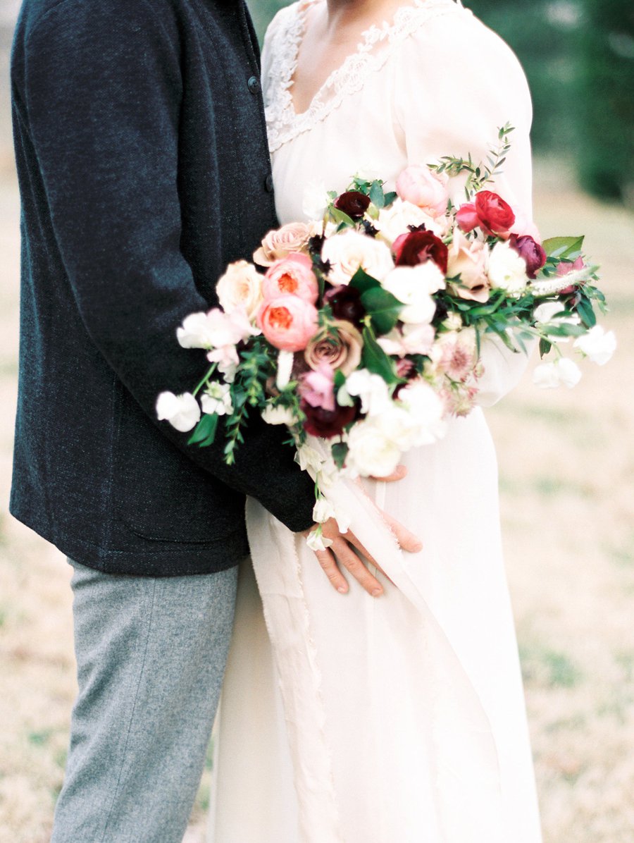 Organic Blush & Cranberry Private Estate Wedding Ideas via TheELD.com