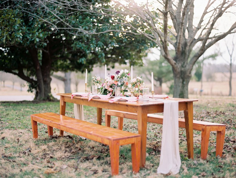 Organic Blush & Cranberry Private Estate Wedding Ideas via TheELD.com