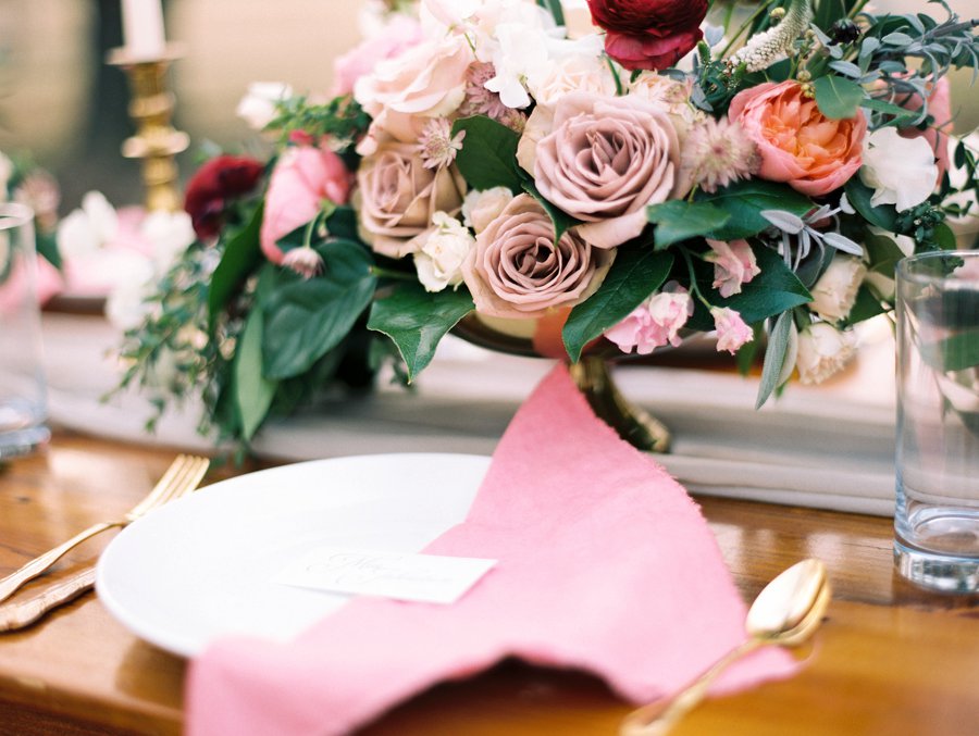 Organic Blush & Cranberry Private Estate Wedding Ideas via TheELD.com