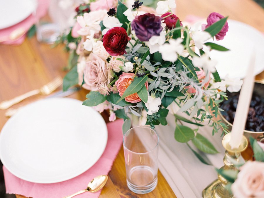 Organic Blush & Cranberry Private Estate Wedding Ideas via TheELD.com