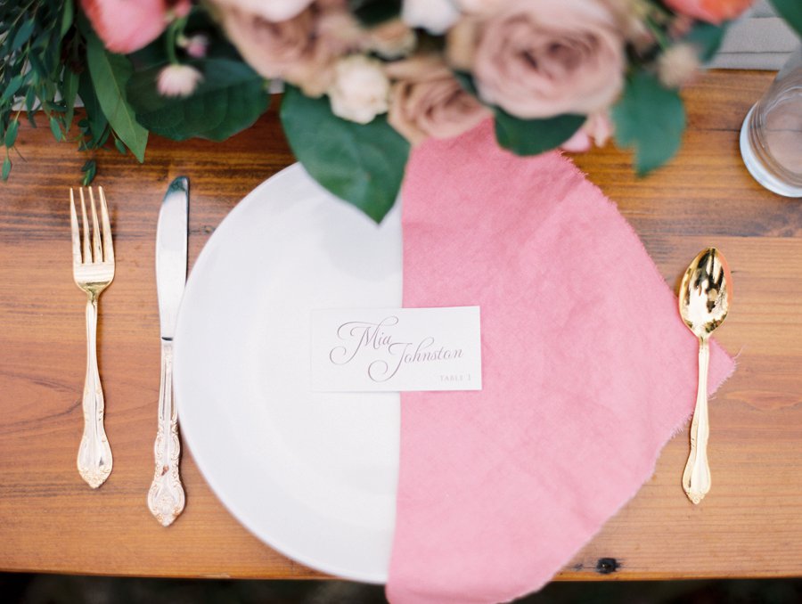 Organic Blush & Cranberry Private Estate Wedding Ideas via TheELD.com