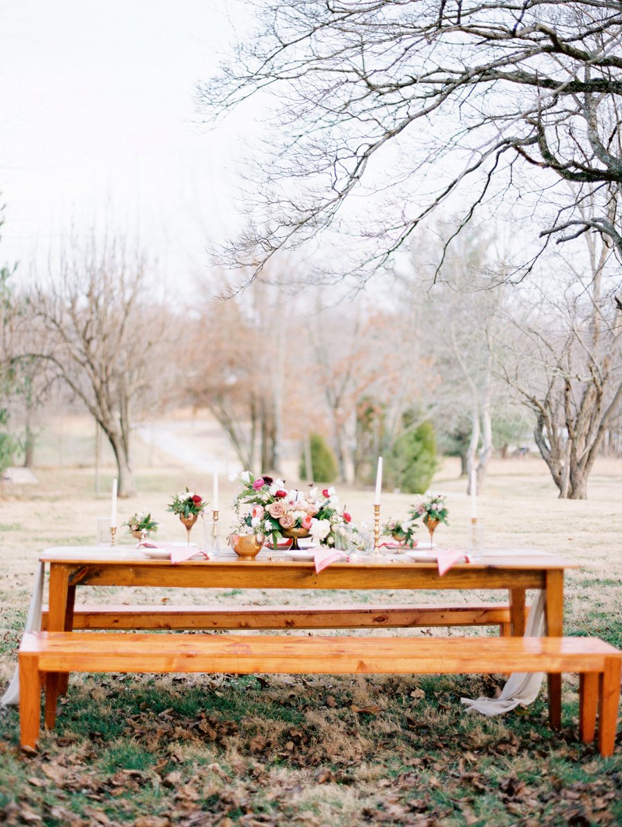 Organic Blush & Cranberry Private Estate Wedding Ideas via TheELD.com