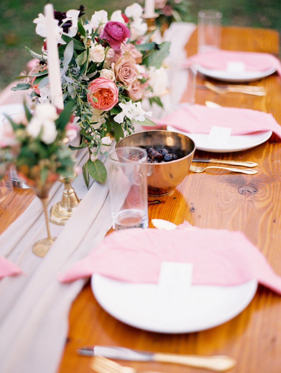 Organic Blush & Cranberry Private Estate Wedding Ideas via TheELD.com