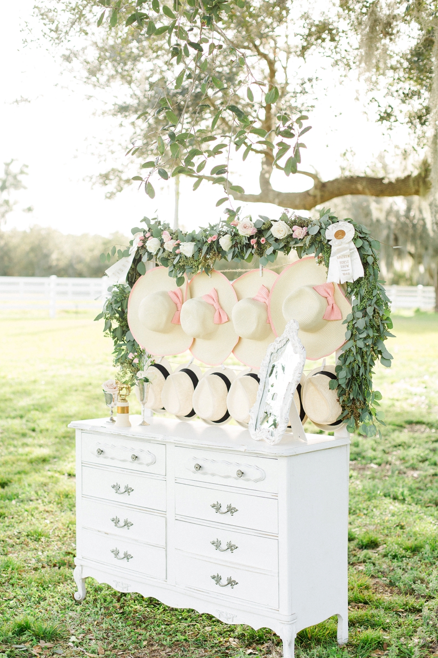 Romantic Blush & White Kentucky Derby Inspired Wedding Ideas via TheELD.com