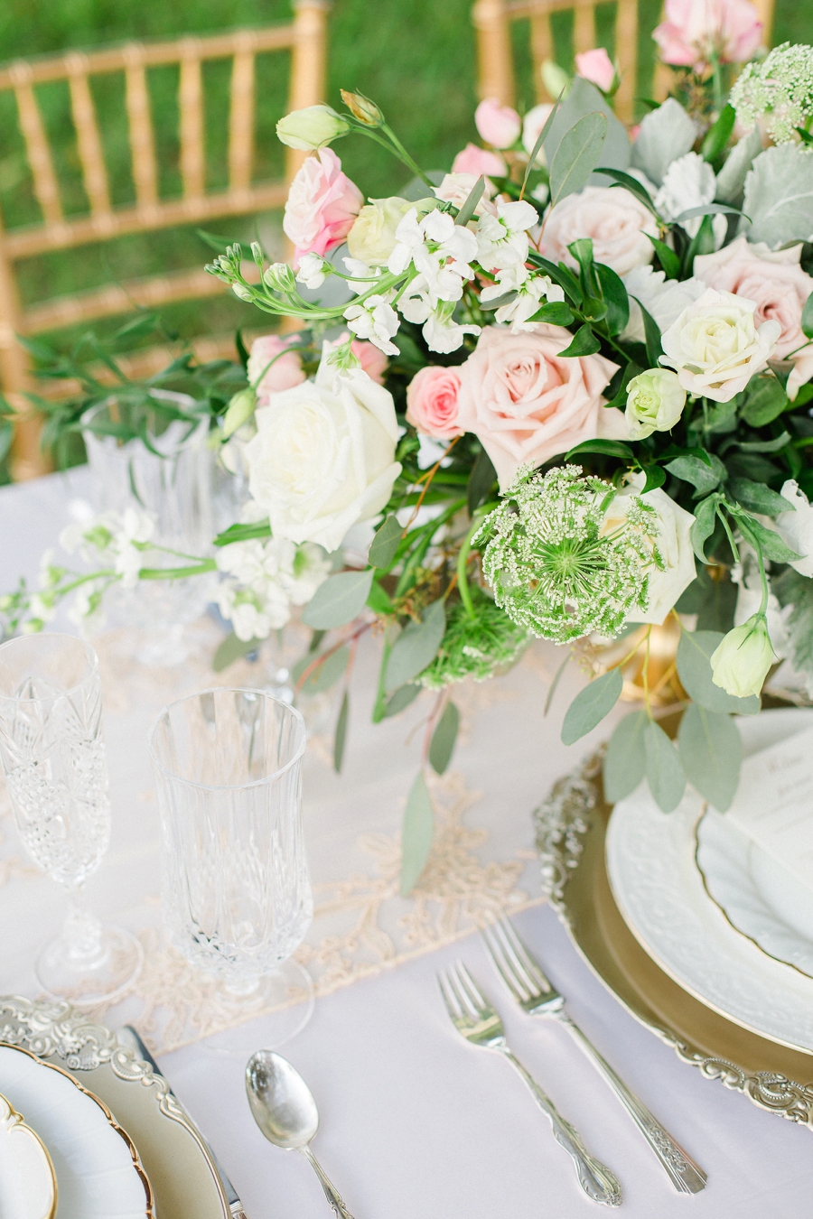 Romantic Blush & White Kentucky Derby Inspired Wedding Ideas via TheELD.com