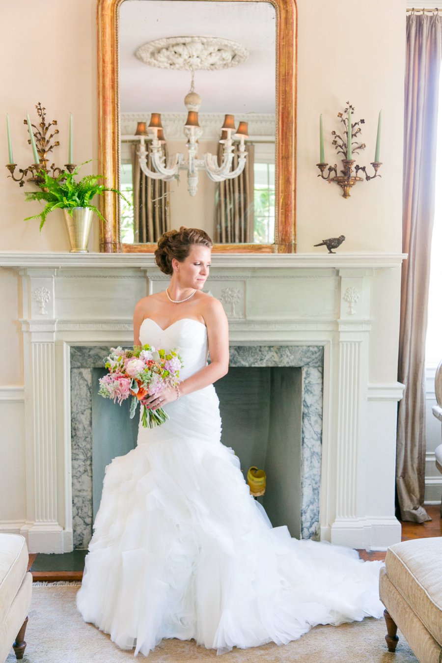 A Pink, Orange, & White Intimate Charleston Destination Wedding via TheELD.com