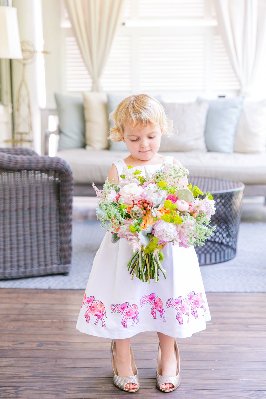 A Pink, Orange, & White Intimate Charleston Destination Wedding via TheELD.com