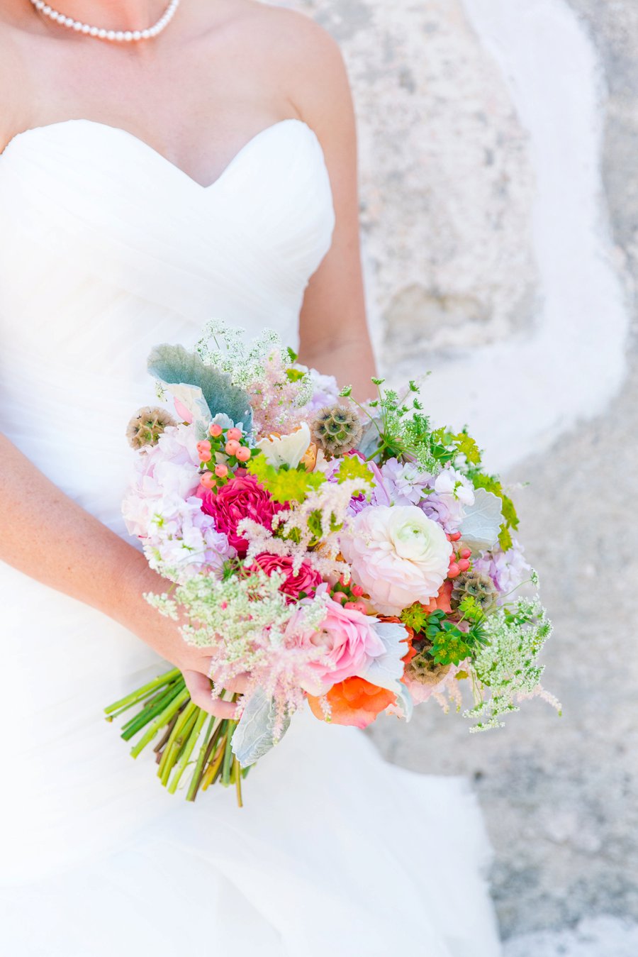 A Pink, Orange, & White Intimate Charleston Destination Wedding via TheELD.com