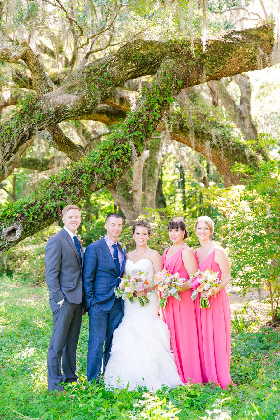 A Pink, Orange, & White Intimate Charleston Destination Wedding via TheELD.com