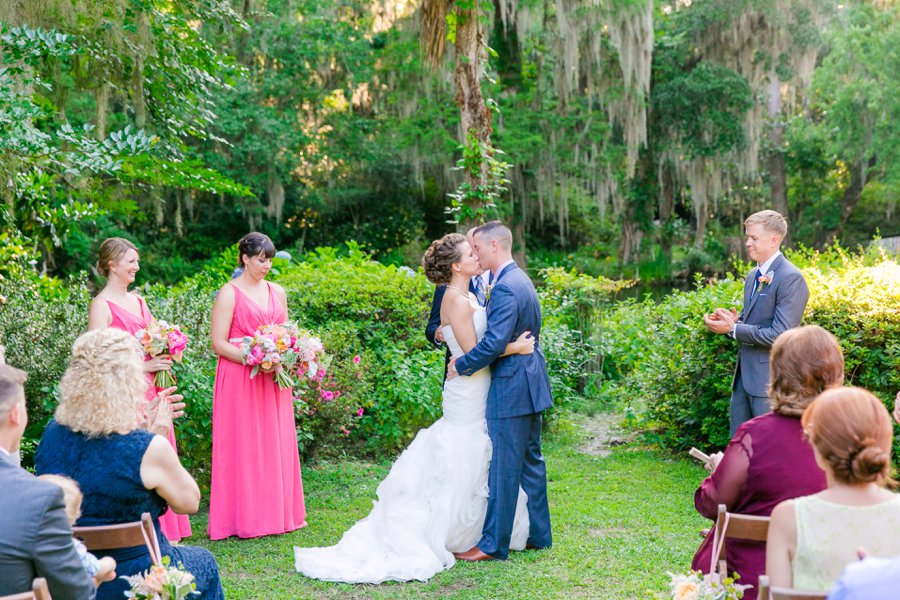 A Pink, Orange, & White Intimate Charleston Destination Wedding via TheELD.com