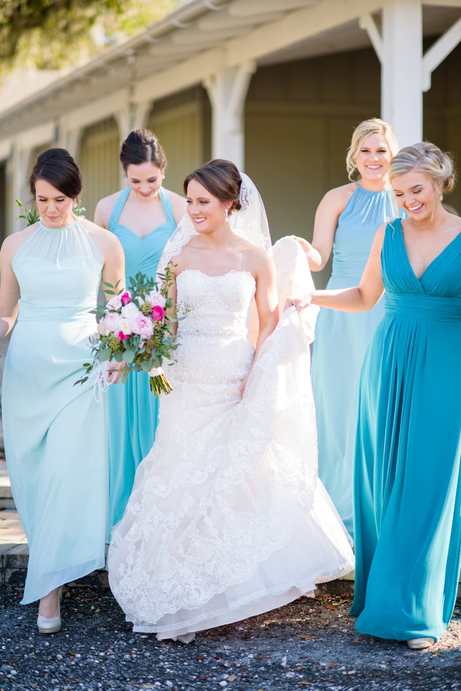 A Pink and Teal Rustic Florida Wedding via TheELD.com