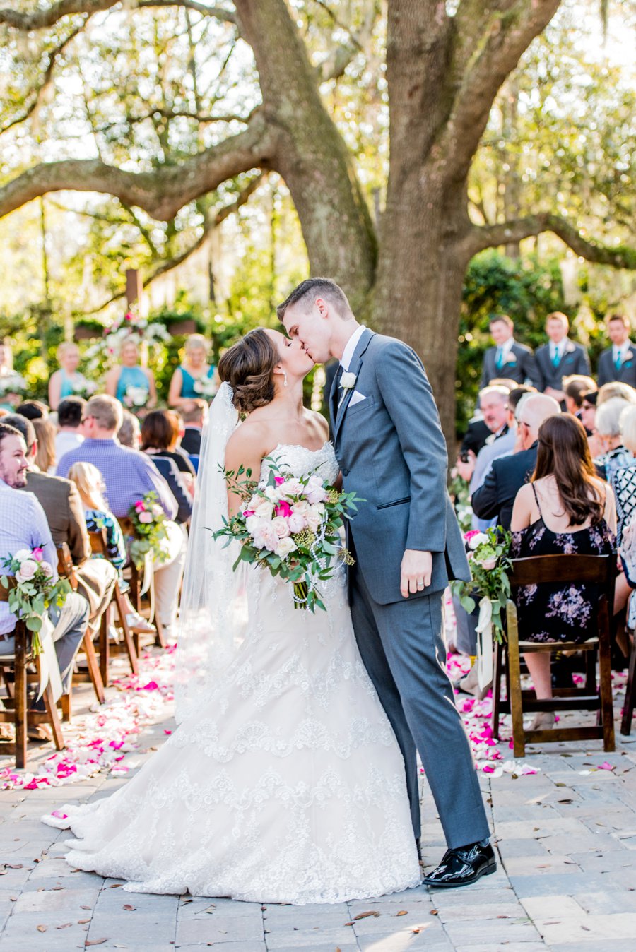 A Pink and Teal Rustic Florida Wedding via TheELD.com